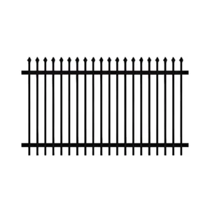 Black Powder Coated Steel Welded Commercial Spear Top Fence